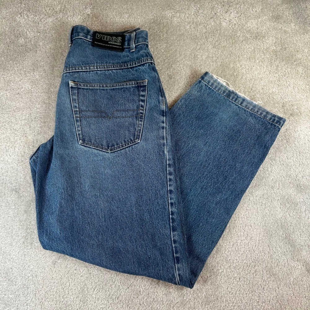 Vintage 90s Vibes Jean Baggy Denim Pants Mens 34x34 Blue Streetwear Skater Faded